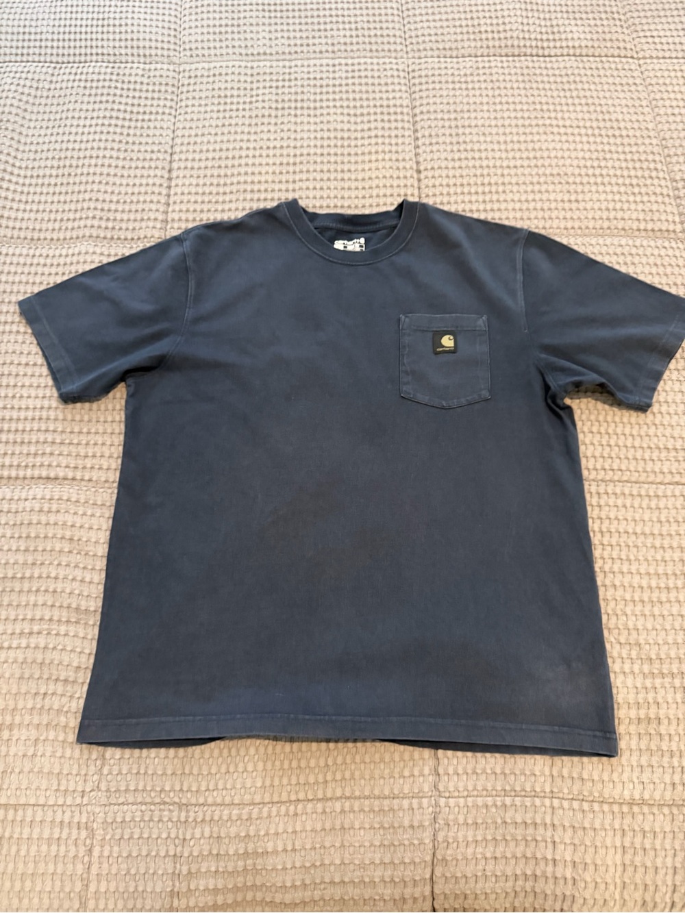 Carhartt Navy Short-Sleeve Pocket Tee with Logo Patch